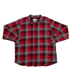 Columbia Red & Gray Plaid Out and Back II Long Sleeve Shirt Men's XL